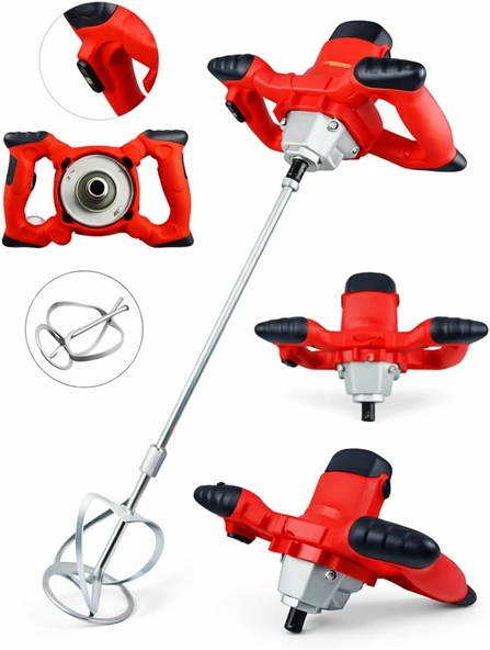Euromax Elektrikli Boya Harç Karıştırıcı M14-1800 W Çift Kulp Ergonomik Mikser Karıştırma Makinesi ürün görseli 1
