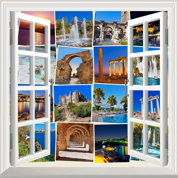 Pencere Poster Duvar Kağıdı Türkiye Foto Yapışkanlı Sticker ürün görseli 1