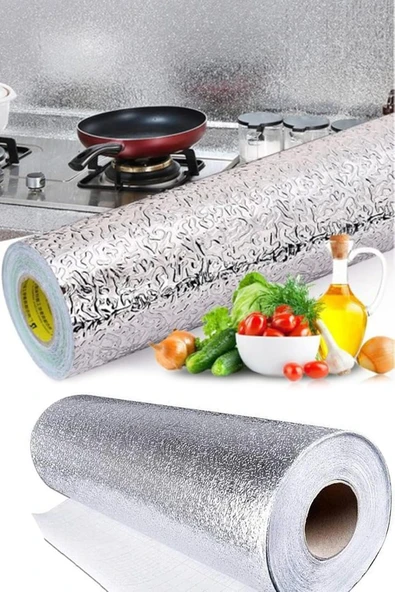 Mobee 10 Metre Yapışkanlı Kolay Silinebilir Mutfak Tezgah Üstü Folyo Gümüş 1420 ürün görseli 1