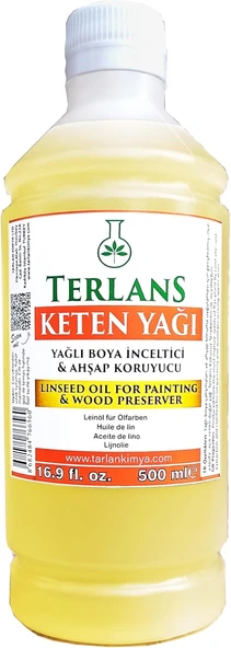 Terlans Keten Yağı Resim Yağı Ahşap Koruyucu 500 Ml Linseed Oil ürün görseli 1