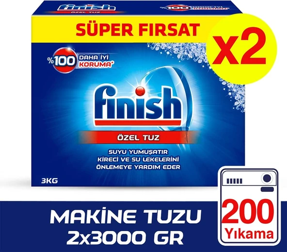 Bulaşık Makinesi Deterjanı Makine Tuzu 3000 Gr X 2 Adet ürün görseli 1