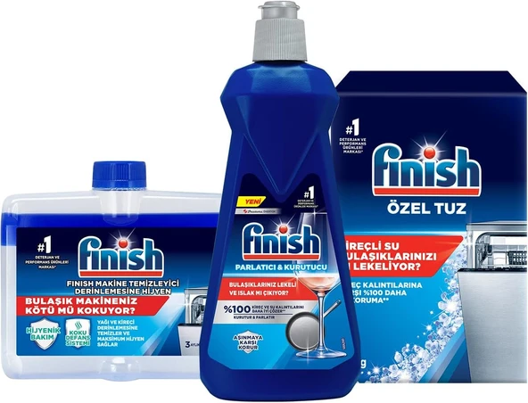 Temizlik Bakım Seti (Parlatıcı 400 Ml + Makine Temizleyici Sıvı 250 Ml + Tuz 500 G) ürün görseli 1