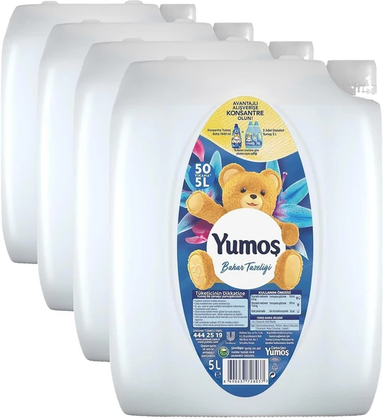 Yumoş Çamaşır Yumuşatıcısı Bahar Tazeliği 5 L (4 Paketi) ürün görseli 1