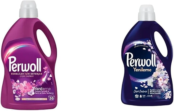 Perwoll Yenileme Çiçek Cazibesi Renkliler 2X2.75L & Çiçek Cazibesi Koyu Renkler 2X2.75L (4'Lü Set) ürün görseli 1