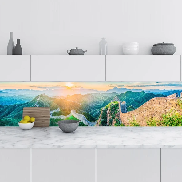 Mutfak Tezgah Arası Folyo Fayans Kaplama Folyosu Çin Seddi 60X400 Cm ürün görseli 1