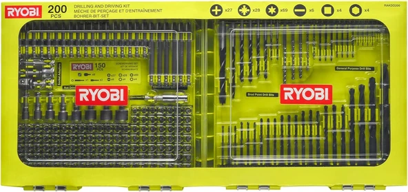 Ryobi Rakdd200 Delme+Kılavuz Kiti (200 Adet) ürün görseli 1
