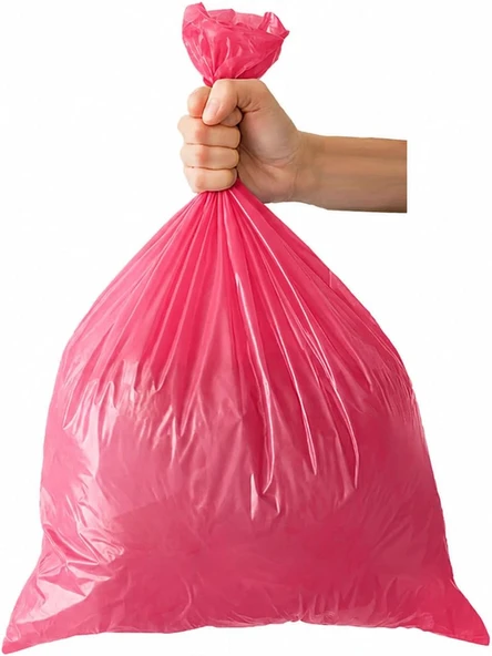 Büyük Boy Poşeti Çilek Kokulu Pembe Renkli 50 Adet Torbası Sızdırmaz Tabanlı Dayanıklı Yırtılmaya Karşı Güçlü Yüksek Taşıma Kapasitesi Hijyenik Pratik Günlük Kullanım Için ürün görseli 1