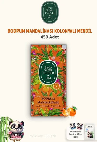 3 Paket Bodrum Mandalinası Kolonyalı Mendil 150'Li Rosie ürün görseli 1
