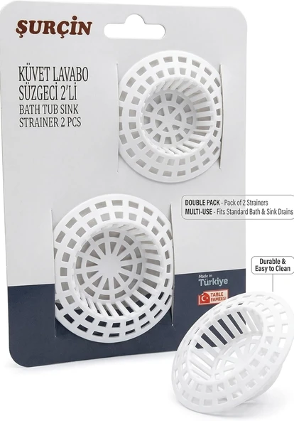 Smartizi 2'Li Küvet Lavabo Süzgeci Seti - Farklı Boylarda Tıkanıklık Önleyici Plastik Lavabo Filtresi ürün görseli 1