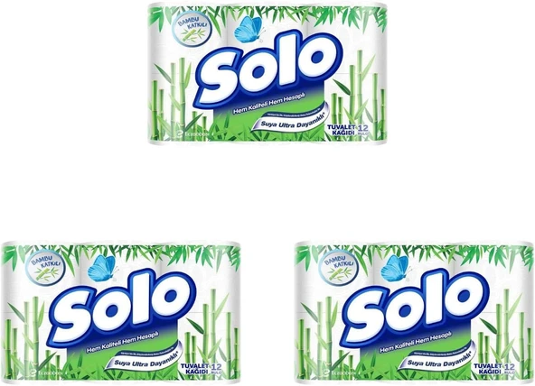 Solo Tuvalet Kağıdı Bambu Katkılı 12'Li 3Lü Paket ürün görseli 1