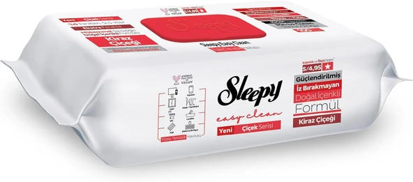 Sleepy Easy Clean Kiraz Çiçeği Yüzey Temizlik Havlusu Mendili 100 Yaprak ürün görseli 1