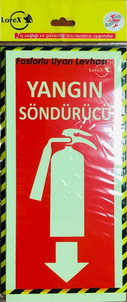 Lorex Lr-Fs Söndürme Tüpü Yazılı Fosforlu İkaz Levhası, Fotolümen Levha ürün görseli 1