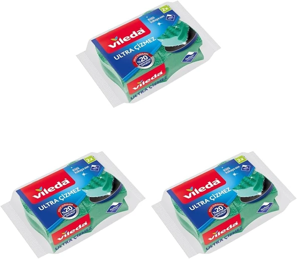 Vileda Çizmez Bulaşık Süngeri, Tırnak Koruyuculu 3Lü Paket ürün görseli 1