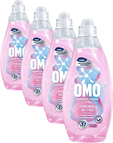 Express Fresh Sensitive Beyaz & Renkliler 37 Yıkama, Sıvı Çamaşır Deterjan (4 Paketi) ürün görseli 1