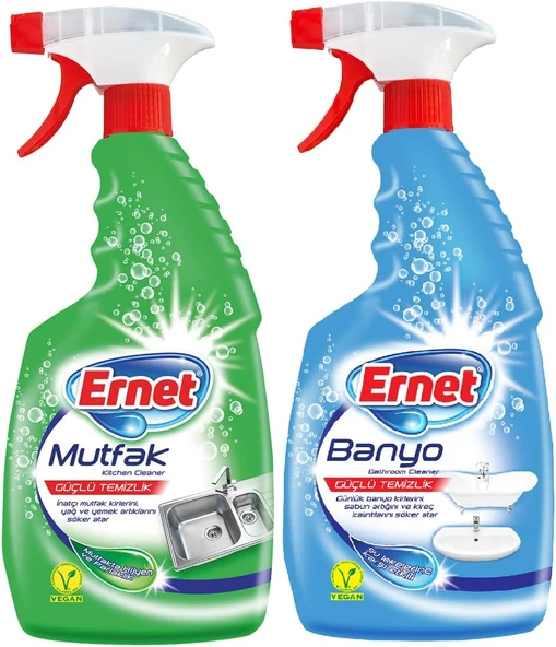 Ernet Süper Likit Promosyon Mutfak + Banyo Temizliği (1+1) 750 Ml Sprey'Li ürün görseli 1