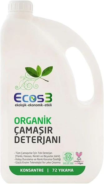 Ecos3 Organik Çamaşir Deterjani (2500 Ml - 72 Yıkama) 1 Paket(1 X 2500 Ml) ürün görseli 1