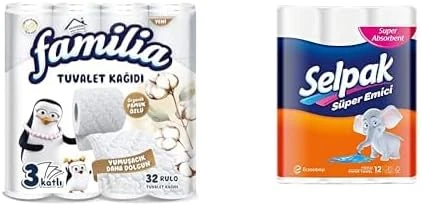 Familia 3 Katlı 32'Li X1 + Selpak 12'Li X1 ürün görseli 1