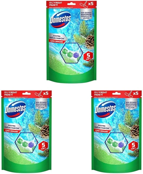 Tuvalet Bloğu Çam Ormanı 5'Li Güç, 250 Gram (3 Paketi) ürün görseli 1