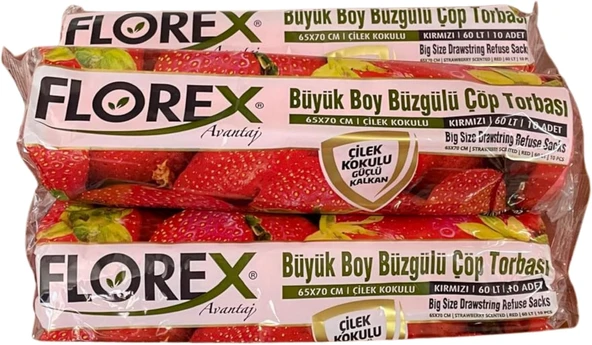 Bybars Büzgülü Çilek Kokulu Büyük Boy Poşeti 65 X 70 Cm (5'Li Paket) ürün görseli 1