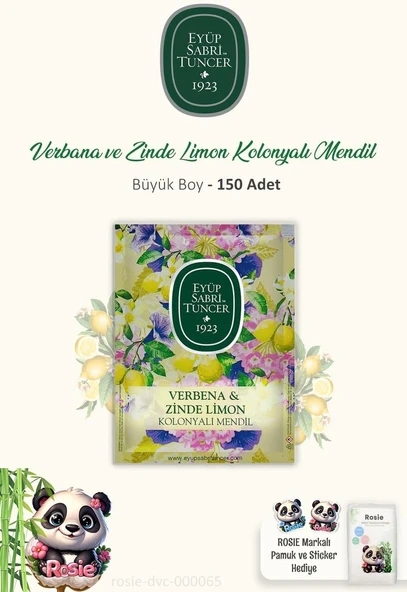 3 Paket Verbena & Zinde Limon Kolonyalı Mendil 50'Li Rosie ürün görseli 1
