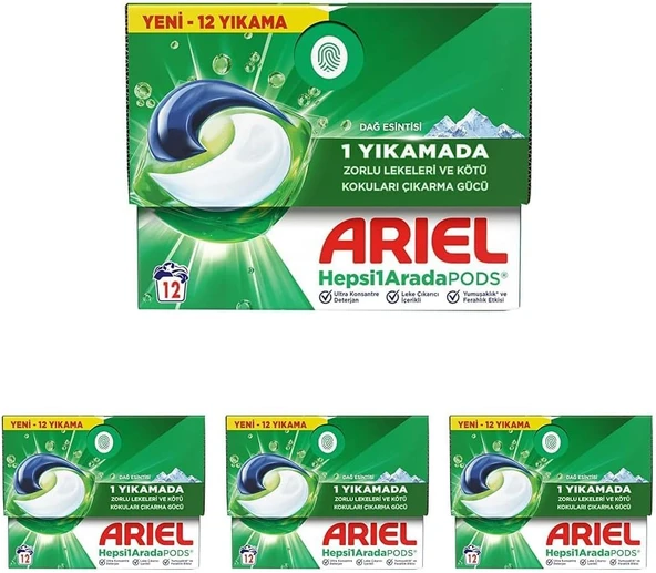 Pods Kapsül Çamaşır Deterjanı Baz 12'Li 4Lü Paket ürün görseli 1