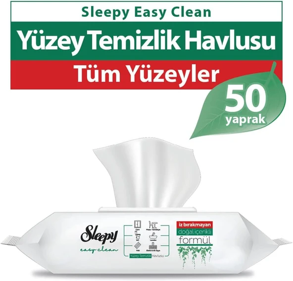 Sleepy Easy Clean Yüzey Temizlik Havlusu&Mendili 50 Yaprak ürün görseli 1