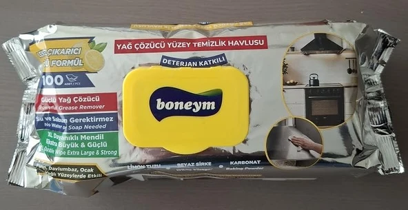 Boneym Çözücü Yüzey Temizlik Havlusu 100'Lü ürün görseli 1