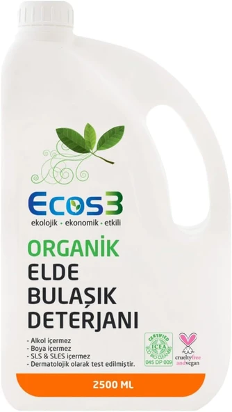 Ecos3 Organik Elde Bulaşik Deterjani (2500 Ml) 1 Paket(1 X 2500 Ml) ürün görseli 1
