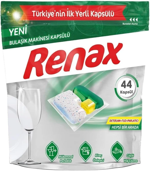 Renax Bulaşık Makinesi Kapsül Deterjanı 44 Adet ürün görseli 1