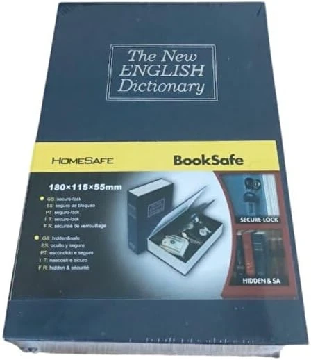 Kitap Görünümlü Gizli Kasa Anahtarlı Kilitli Mini Çelik Kasa, Değerli Eşya Saklama Kutusu ürün görseli 1