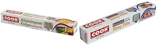 Cook Alüminyum Folyo 30 Cm X 15 M Cook Kesimli Streç Film 30 Cm X 50 M ürün görseli 1