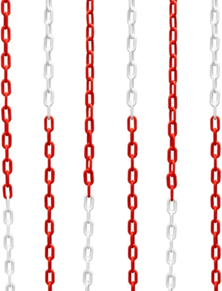 Lorex Lr-6Pc1031 6Mm 25 Metre Plastik Trafik Zinciri, Kırmızı Beyaz ürün görseli 1
