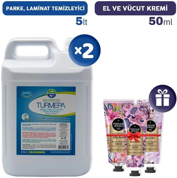 Turmepa Parke Laminat Temizleyicisi 5 Lt X 2, El Kremleri Hediye ürün görseli 1