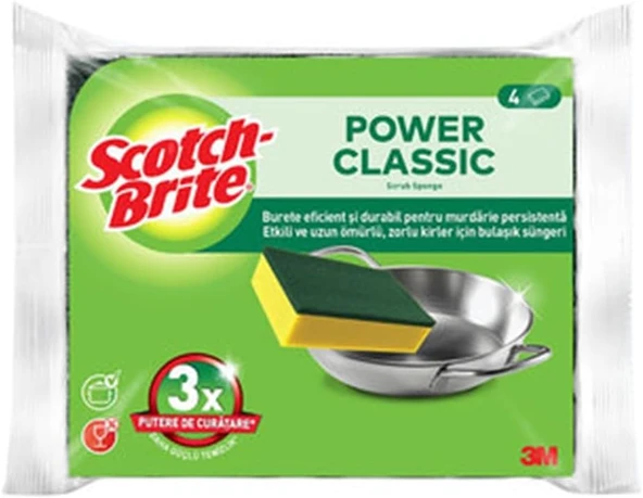 Scotch-Brite Yeşil Klasik Sünger 4'Lü ürün görseli 1