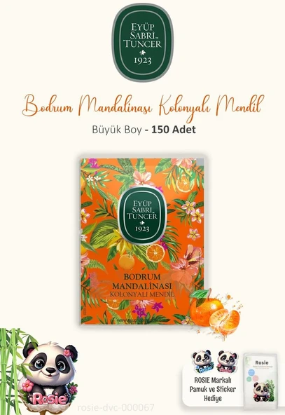 3 Adet Bodrum Mandalinası Kolonyalı Mendil 50'Li Rosie ürün görseli 1