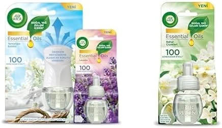 Air Wick Le Elektrikli Oda Kokusu Temizliğin Esintisi Kit (Cihaz + Yedek Şişe) + Lavanta Yedek Şişe Air Wick Elektrikli Oda Kokusu Yedek Şişe Bahar Çiçekleri ürün görseli 1