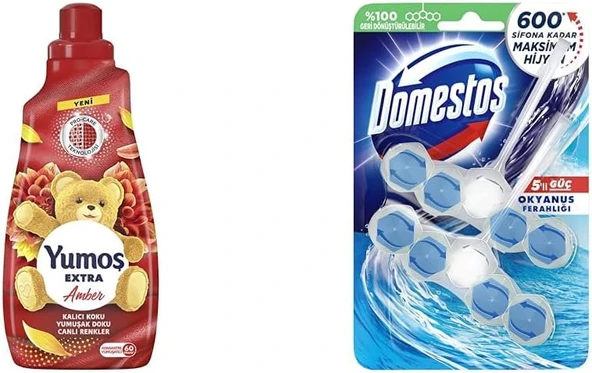 Yumoş Extra Konsantre Çamaşır Yumuşatıcısı Amber 1440 Ml(1) Okyanus Ferahlığı 5'Li Güç Duopack Tuvalet Bloğu (1 X 2 Adet)(3) ürün görseli 1