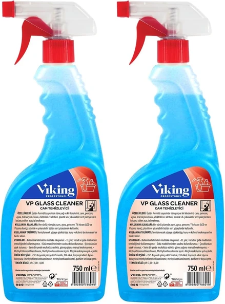 Viking Vp Glass Cleaner Cam Temizleyici 750 Ml (2 Paketi) ürün görseli 1