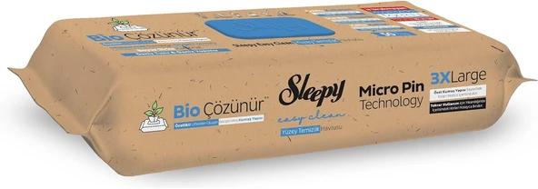 Sleepy Bio Çözünür Yüzey Temizlik Havlusu&Mendili Deniz Tuzu&Yosun 50 Yaprak ürün görseli 1