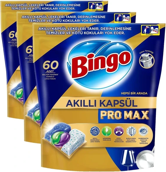Akıllı Kapsül Bulaşık Makinesi Deterjanı Tableti 60'Lı 3Lü Paket ürün görseli 1