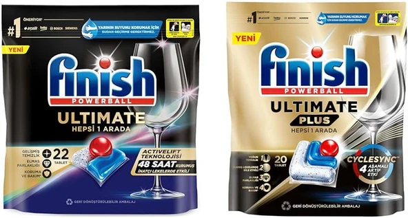 Ultimate 22 Kapsül + Ultimate 20 Kapsül Bulaşık Makinesi Tableti ürün görseli 1