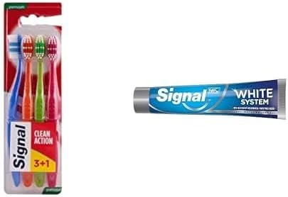 Signal Action 4'Lü (3+1) Yumuşak Fırçası Signal White System Macunu 2 Haftada Daha Beyaz Dişler 75 Ml ürün görseli 1