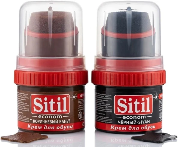 2'Li Ayakkabı Boya Seti (Siyah + Kahverengi) - 50 Ml Kendinden Süngerli Cilalı Bakım Kremi ürün görseli 1