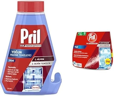 Pril 5 Etkili Yoğun Makina Temizleyici (1 X 250 Ml) Pril Duo Power Experts Kirece Karşı Etkili Bulaşık Makinesi Tuzu (1 X 2000 G) ürün görseli 1