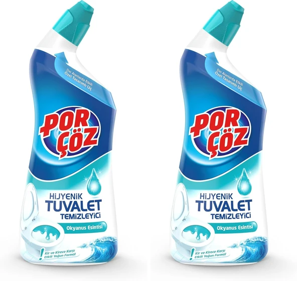 Porçöz Tuvalet Temizleyici Jel Okyanus Esintisi 750 Ml 2Li Paket ürün görseli 1
