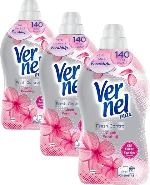 Vernel Konsantre Çamaşır Yumuşatıcısı 1320 Ml 55 Yıkama Çiçek Ferahlığı (3 Paketi) ürün görseli 1