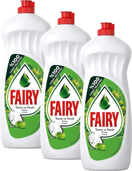 Temiz & Ferah Sıvı Bulaşık Deterjanı 650 Ml Elma Kokulu 3Lü Paket ürün görseli 1