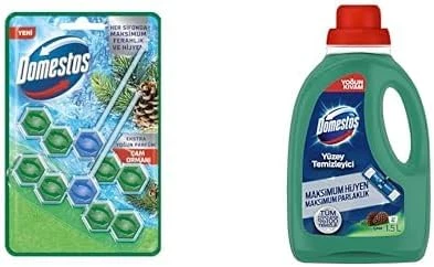 Wc Blok 5'Li Güç Çam Ferahlığı 600 Sifona Kadar Güçlü Temizlik 110 Gr İkili Paket Yüzey Temizleyici Yoğun Kıvam Çam 1500 Ml ürün görseli 1