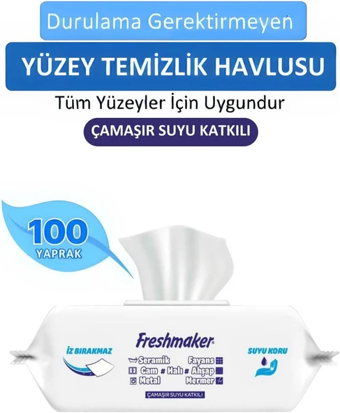Freshmaker Çamaşır Suyu Katkılı Yüzey Temizlik Havlusu 100 Yaprak ürün görseli 1