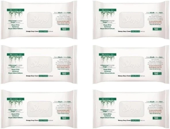 Sleepy Easy Clean Yüzey Temizlik Havlusu 100 Yaprak 6 Paket (600 Yaprak) ürün görseli 1